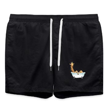 Giraffe Bath Bathtub - Swim Trunks - black - Front - AI Model Male 185 light (185cm)