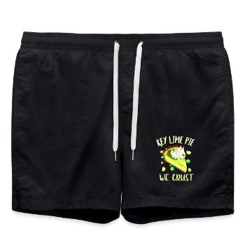 Key Lime Pie we crust - Swim Trunks - black - Front - AI Model Male 185 light (185cm)