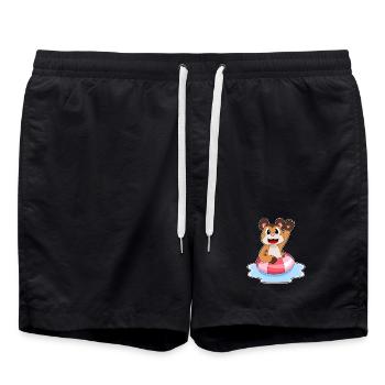 Erdmännchen Schwimmen Schwimmring Sommer - Badeshorts - Schwarz - Vorne - AI Model Male 185 light (185cm)
