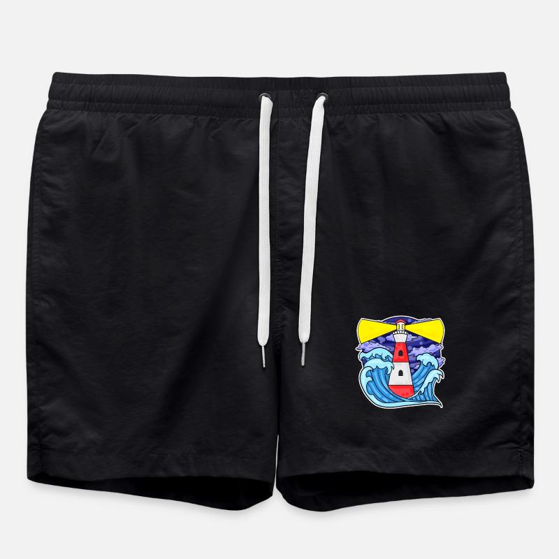 Phare Côte Mer Mer - Short de bain - noir