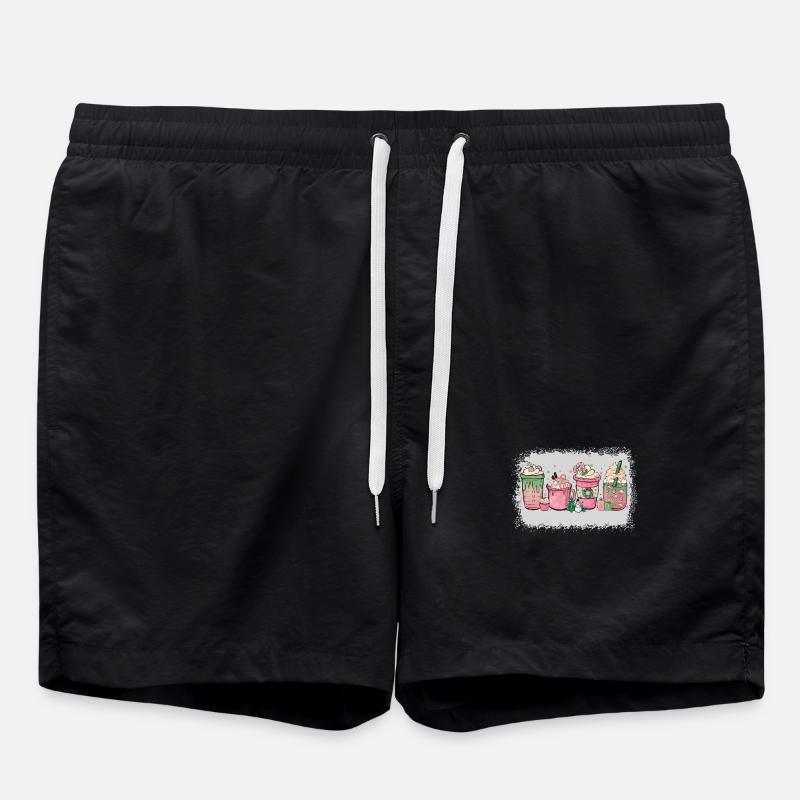 Cup Hot Chocolate Peppermint Mocha - Swim Trunks - black