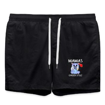 Baby Geburt Schwanger Babyspruch Sprüche - Badeshorts - Schwarz - Vorne - AI Model Male 185 light (185cm)