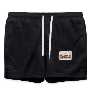 Weihnachten Kaffeetasse Gebleicht - Badeshorts - Schwarz - Vorne - AI Model Male 185 light (185cm)