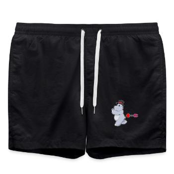 Nilpferd Bräutigam Zylinder Hochzeit - Badeshorts - Schwarz - Vorne - AI Model Male 185 light (185cm)