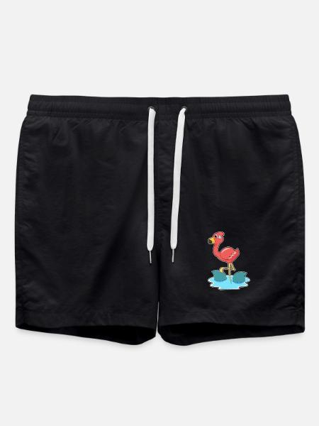 Flamingo Shark Fins - Swim Trunks - black