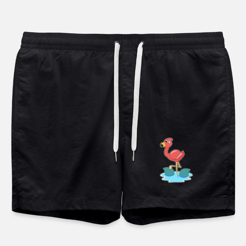 Flamingo Shark Fins - Swim Trunks - black