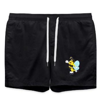 Biene Rollschuhfahren Rollschuhe - Badeshorts - Schwarz - Vorne - AI Model Male 185 light (185cm)