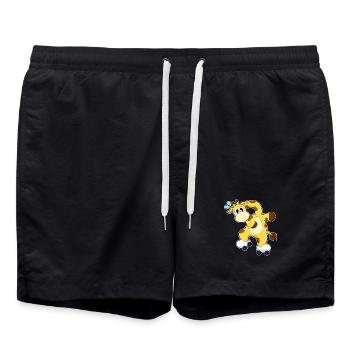 Giraffe Rollschuhfahren Rollschuhe - Badeshorts - Schwarz - Vorne - AI Model Male 185 light (185cm)