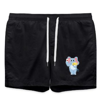 Elephant Poker Cartes de Poker - Short de bain - noir - Devant - AI Model Male 185 light (185cm)