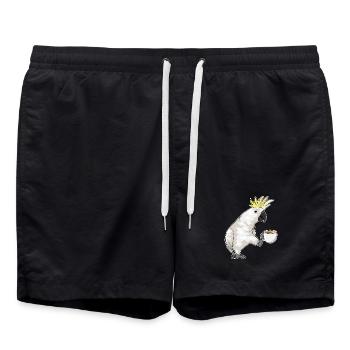 Parrot Cup of Coffee - Swim Trunks - black - Front - AI Model Male 185 light (185cm)