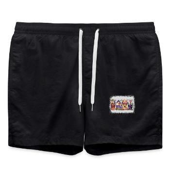 Autumn Hot Chocolate Cup Halloween - Swim Trunks - black - Front - AI Model Male 185 light (185cm)