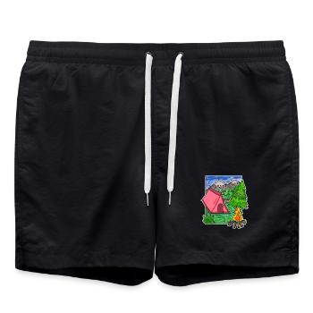 Camping Camping Motif - Short de bain - noir - Devant - AI Model Male 185 light (185cm)