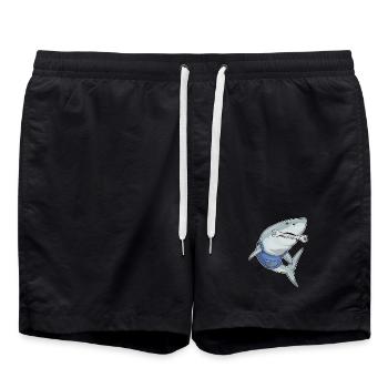 Shark Mechanic Wrench Workshop - Swim Trunks - black - Front - AI Model Male 185 light (185cm)
