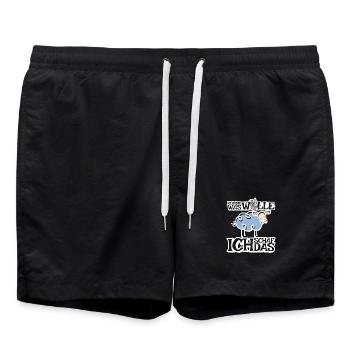 Komme was Wolle ich Schaf das - Badeshorts - Schwarz - Vorne - AI Model Male 185 light (185cm)