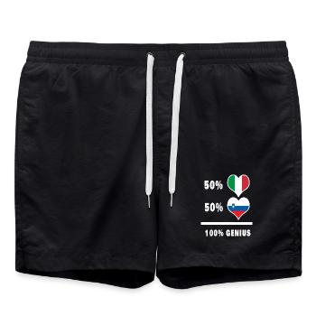 La Slovénie et l’Italie font preuve de génie à 100% - Short de bain - noir - Devant - AI Model Male 185 light (185cm)