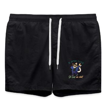 je m'en fous je suis un chat drôle chaton meme - Short de bain - noir - Devant - AI Model Male 185 light (185cm)