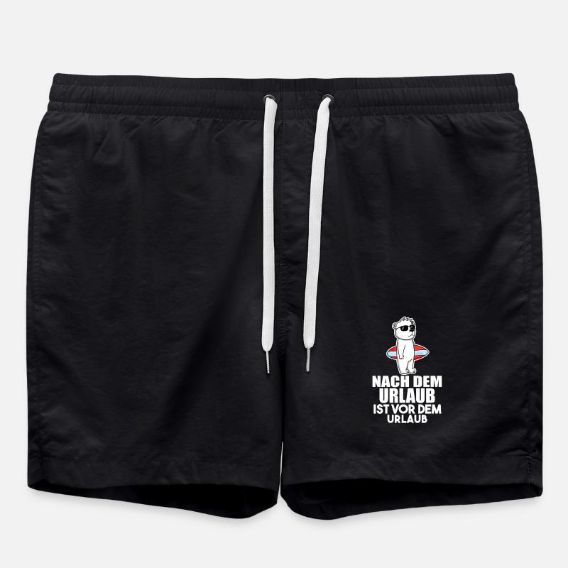 Urlaub Surfen Meer Bär - Badeshorts - Schwarz