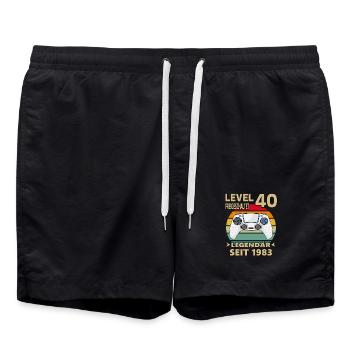 1983 Jahrgang 40 Jahre Geburtstag - Badeshorts - Schwarz - Vorne - AI Model Male 185 light (185cm)
