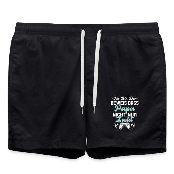 Grossesse Bébé Naissance Gamer - Papa Dire - Short de bain - noir - Devant - AI Model Male 185 light (185cm)