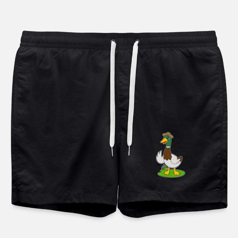 Duck Hat - Swim Trunks - black