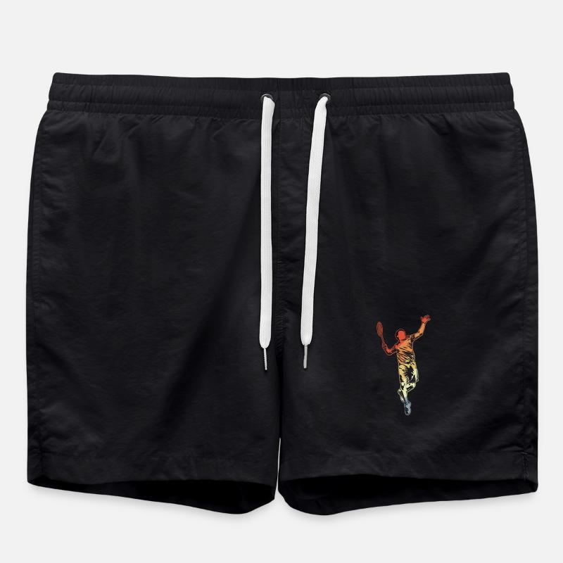 Badminton player drawing - Swim Trunks - black