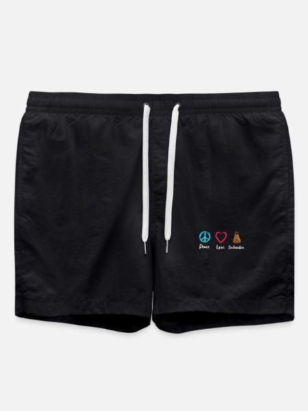 Peace Love Badminton - Swim Trunks - black