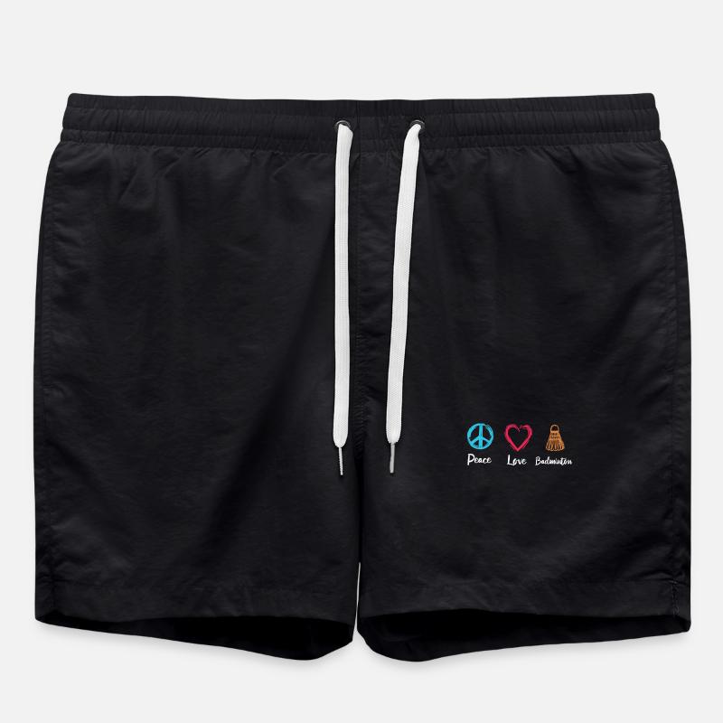 Peace Love Badminton - Short de bain - noir