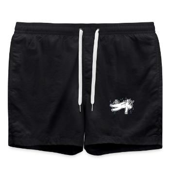 Einhorn Schwimmer - Badeshorts - Schwarz - Vorne - AI Model Male 185 light (185cm)