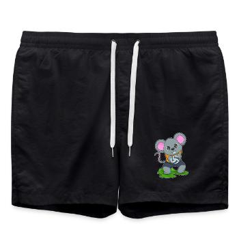 Maus Volleyballspieler Volleyball - Badeshorts - Schwarz - Vorne - AI Model Male 185 light (185cm)