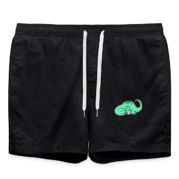 Dinosaure avec bébé dinosaure - Short de bain - noir - Devant - AI Model Male 185 light (185cm)