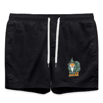 Tiger Halloween Wizard - Swim Trunks - black - Front - AI Model Male 185 light (185cm)