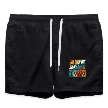 1969 Geboren Geburtstag Geburtsjahr Vintage - Badeshorts - Schwarz - Vorne - AI Model Male 185 light (185cm)