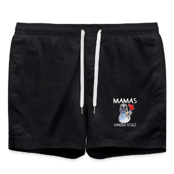 Baby Geburt Schwanger - Baby Body Spruch - Badeshorts - Schwarz - Vorne - AI Model Male 185 light (185cm)