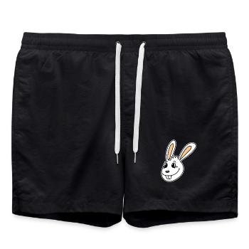 Rabbit Head Animal Head - Swim Trunks - black - Front - AI Model Male 185 light (185cm)
