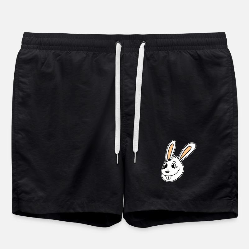 Rabbit Head Animal Head - Swim Trunks - black