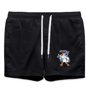 Mouette de la mer du Nord avec ancre - Short de bain - noir - Devant - AI Model Male 185 light (185cm)