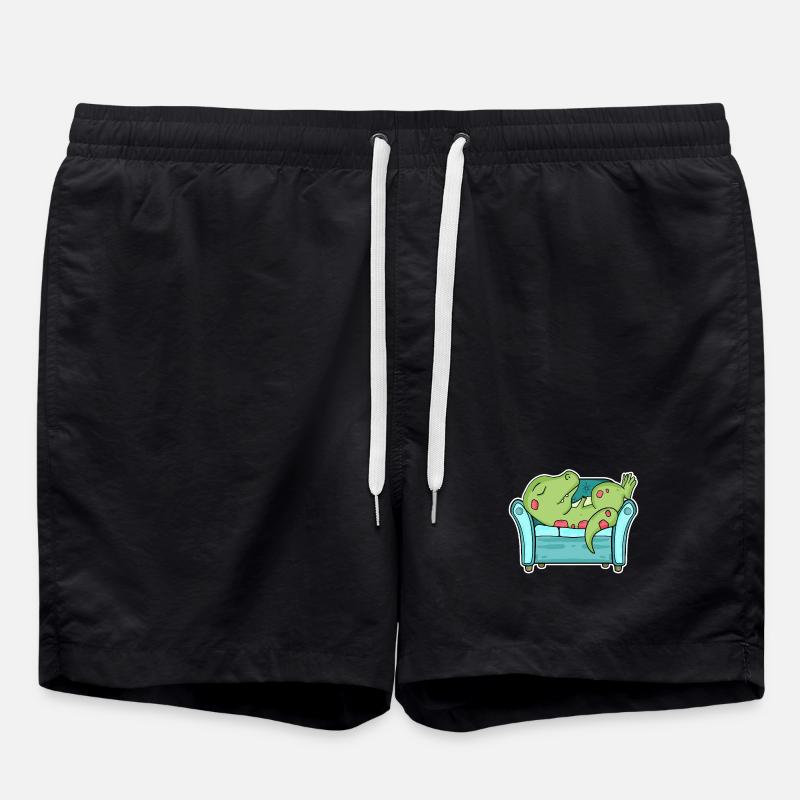 Dinosaur Bed Sleep Tired - Swim Trunks - black