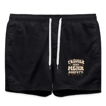 Karneval Fasching Früher War Mehr Konfetti - Badeshorts - Schwarz - Vorne - AI Model Male 185 light (185cm)