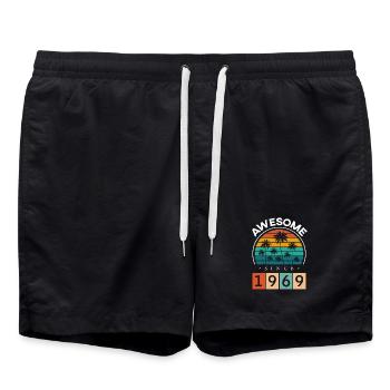 1969 Geboren Geburtstag Geburtsjahr Vintage - Badeshorts - Schwarz - Vorne - AI Model Male 185 light (185cm)