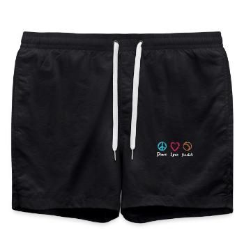 Baseball Liebe - Badeshorts - Schwarz - Vorne - AI Model Male 185 light (185cm)