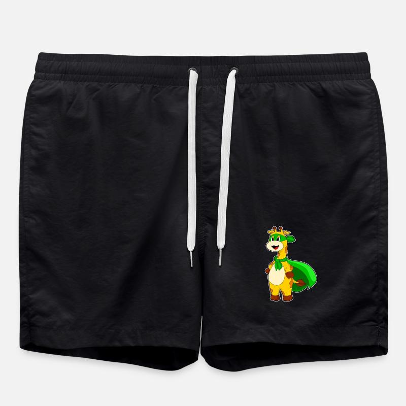 Giraffe Superhero Cloak - Swim Trunks - black