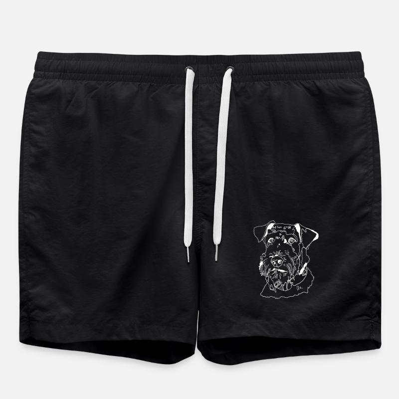 Airedale Terrier - Swim Trunks - black