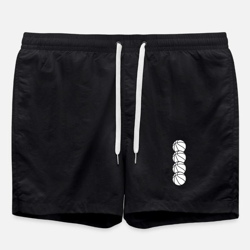 Balles de basket-ball - Short de bain - noir
