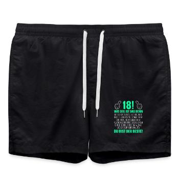 18. Geburtstag Lustiges Geschenk - Badeshorts - Schwarz - Vorne - AI Model Male 185 light (185cm)
