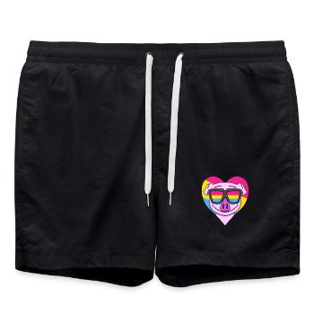 Pansexual Pig Heart Gift - Swim Trunks - black - Front - AI Model Male 185 light (185cm)