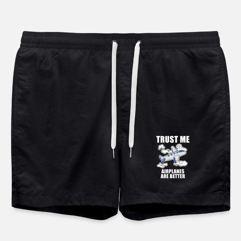 Airplanes Airplane Pilot Gift - Swim Trunks - black