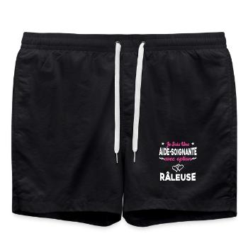 je suis une aide soignante avec option râleuse - Short de bain - noir - Devant - AI Model Male 185 light (185cm)