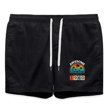 1960 Geboren Geburtstag Geburtsjahr Vintage - Badeshorts - Schwarz - Vorne - AI Model Male 185 light (185cm)
