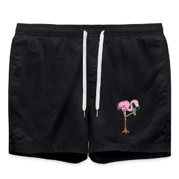 Flamingo popsicles - Swim Trunks - black - Front - AI Model Male 185 light (185cm)