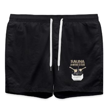 Sauna Meister Vintage - Badeshorts - Schwarz - Vorne - AI Model Male 185 light (185cm)